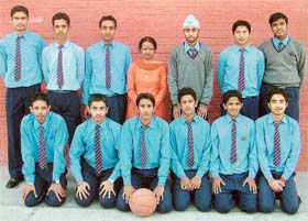 Cagers of DAV Public School, Sector 8, who have won the under-17 boys title in the UT Inter-School Basketball Meet