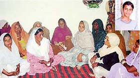 The grief-stricken relatives of Raj Kumar (inset), who died here on Tuesday after being assaulted by some miscreants on November 1