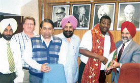 Members of a South African delegation meet the PAU Vice-Chancellor, Dr K.S. Aulakh, in Ludhiana