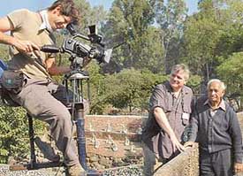 Michael Mcnamara with Nek Chand at the Rock Garden
