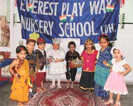 Students of Everest Playway School at a fancy dress competition held in Ludhiana