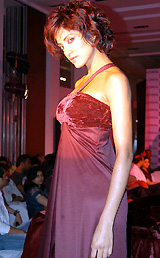 A model poses at the launch of LOreal Paris Plum Mystique in Mumbai on Monday night