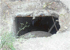 An uncovered manhole near Gurdwara Shaheedan at Model Town in Ludhiana