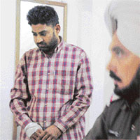 Kuldeep Singh, murder accused, in custody of Basti Jodhewal police in Ludhiana on Wednesday