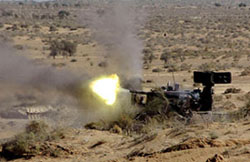 Tunguska air defence system in operation at the Ex Desert Strike exercise at Pokhran on Friday. 