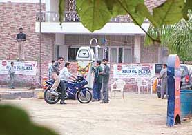 In gross violation of Municipal Corporation rules, a lawn of a house near District Courts has been converted into a petrol pump.