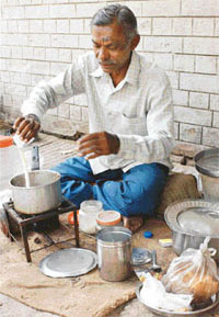 Laxman Rao, who has 16 books to his credit, earns his livelihood by selling tea.