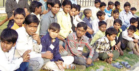 Some of the bonded children rescued in the Capital on Monday