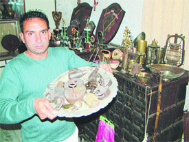 Manpreet Singh shows his collection of more than a century-old locks