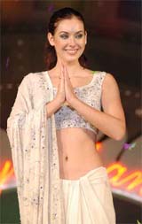 Miss Universe Natalie Gleboav at a fashion show in Kochi