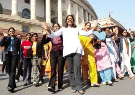 Students of Government Girls Senior Secondary School from Gurgaon came to Parliament House to witness the proceedings of the winter session in the Capital