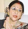 Actress Mala Sinha at Punjab Bhavan in Chandigarh on Friday. 