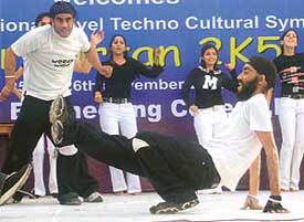Students perform at Parivartan-2005 that began at the Chandigarh Engineering College, Landran , on Friday. 