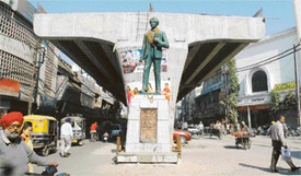 Kartar Singh Sarabhas statue at Chaura Bazar in Ludhiana