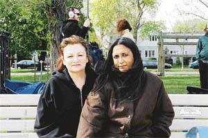 (Left) Jenet Menezezs daughter wanted to know why her mother did not walk out of an abusive relationship soon