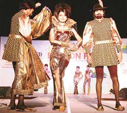 Participants in the fashion fiesta on the concluding day of the Chandigarh Carnival