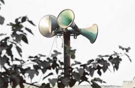 Loudspeakers belt out music in all directions during a marriage function in Ludhiana