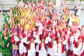 Students at the 61st Annual Athletics Meet of Kundan Vidya Mandir Senior Secondary School, Civil Lines, Ludhiana, on Monday