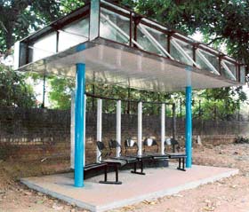 A new-look bus queue shelter in Chandigarh