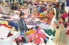 A view of a woollen market in Ludhiana on Thursday