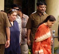 Bollywood veteran and MP Jaya Bachchan comes out of Leelavati Hospital where her husband megastar Amitabh Bachchan underwent surgery in Mumbai on Thursday