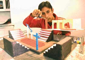 ALL SET: Rajesh Kumar experiments with his dream sets in his hostel room