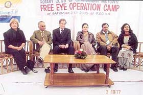 Members of the Rotary Club of Chandigarh Mid-Town at the eye camp at Mauli Jagran