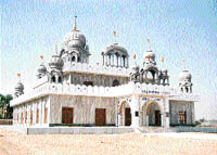 The new gurdwara at Umaidpur village, which has been built with major financial support from NRI couple Major Gurcharn Singh Jhaj, and his wife, Mrs Raminder Kaur