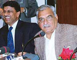 Haryana Chief Minister Bhupinder Singh Hooda addresses mediapersons at Haryana Nivas in Chandigarh