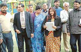 Members of the NINCAHT-Northern India Network for Campaign against Human Trafficking after its launch at the Chandigarh Press Club, in Chandigarh on Tuesday.