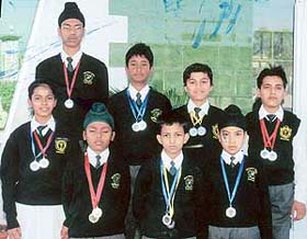 Skaters of Delhi Public School, Pinjore, who won a rich haul of medals in the Panchkula District Roller Skating meet which concluded recently