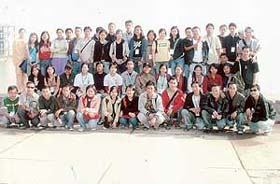 Students from Nagaland pose for a photograph on the final day of the three-day visit to Chandigarh