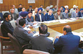 The Deputy Commissioner, Mr Anurag Verma, presiding over a meeting to review the annual credit plan and to discuss disbursal targets in Ludhiana