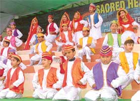 Students of Sacred Heart Convent School, Urban Estate, present a qawwali at the annual function held on Sunday.