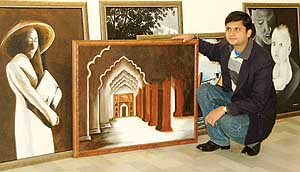 OBJET DART: R.B. Santosh Kumar with his creations.