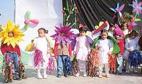 Students of Dikshant International School, Zirakpur, presenting a colourful programme at their annual function