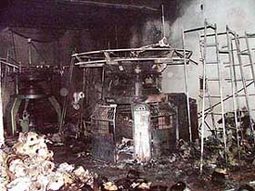 A scene of the fire in which property worth crores was gutted in Ludhiana