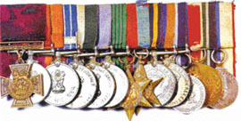 Victoria Cross and other medals awarded to Sub-Maj Aagan Singh Rai, which were auctioned in London recently for 115,000