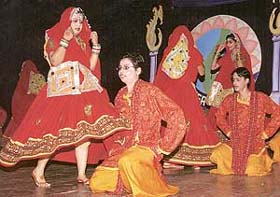 Budding artistes give a presentation during the cultural programme of Government Model Senior Secondary School, Sector 19, Chandigarh