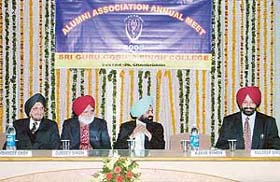 Members of the Alumni Association of SGGS College, Sector 26, Chandigarh, participate in an annual meeting of the association
