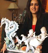 Angelique OBrien, CEO, Lladro, unveils a creation titled Underwater journey, in Kolkata on Tuesday. The creation is priced  at Rs 1.40 lakh, which was unveiled.