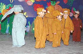 Tiny Tots of Kharga Nursery School, Ambala Cantonment, perform at the annual day function at Kharga Auditorium in Ambala