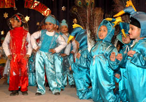 Tiny tots of Guru Nanak Public School, Sector 36, Chandigarh, perform at the annual function of the school on Tuesday.