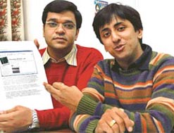 Sumit Bahl (left) and Nakul Goyal, who have designed the website chandigarhpothole.com