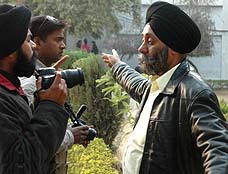 Move out from premises, orders a staff member to photo-journalists in Jalandhar on Thursday.
