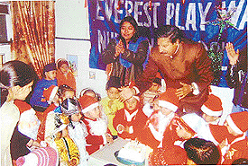 students of Everest School during the Christmas celebrations
