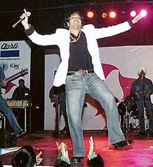 Mikka performs at the Christmas party held at the Chandigarh Club on Saturday.