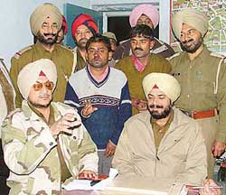 The alleged snatchers arrested by the Division No. 2 police in Ludhiana on Saturday.
