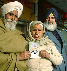 The parents of Sukhwinderjit Singh, who have failed to get compensation even after 21 years of his killing during the anti-Sikh riots. 