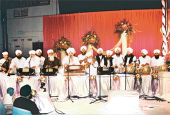 Kirtan in progress at the Darbar-e-Khalsa held at Cali-Poly, California, annually on Christmas